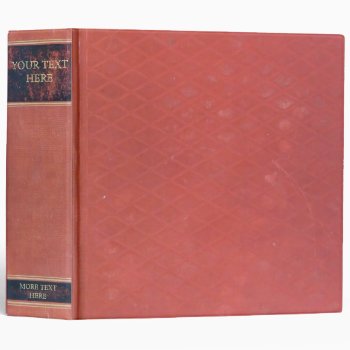 Antique Book: Old Red Worn & Vintage Cover. Retro 3 Ring Binder by techvinci at Zazzle