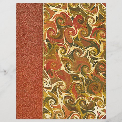 Antique Book Ornate Swirl Scrapbook Paper