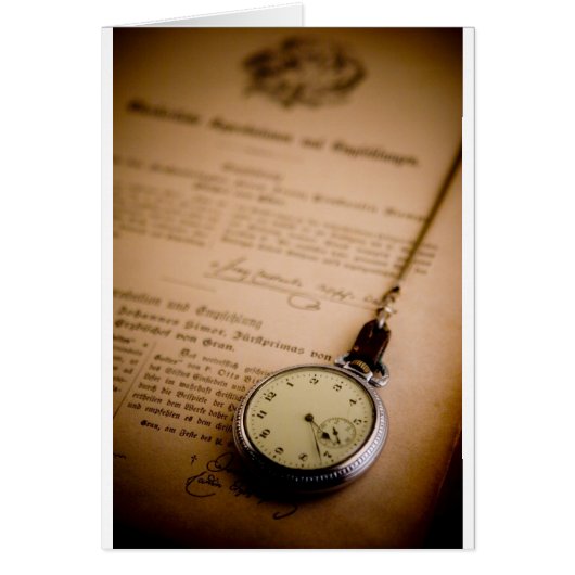 Antique Book Paper Pocket Watch Fob Cards (Front)