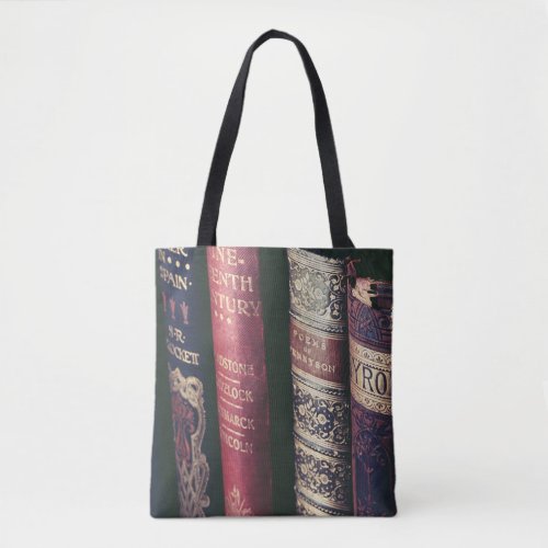 Antique Book Spine Book Cover Tote Bag
