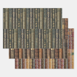 Antique Book Spines Wrapping Paper Sheets
