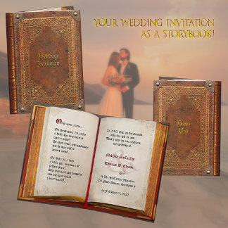 Antique Book Wedding invite (customizable)