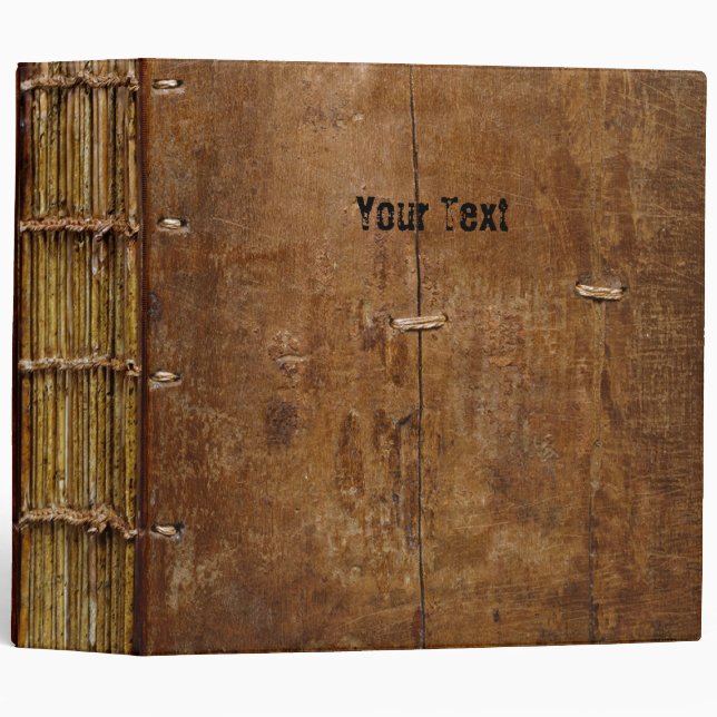 Antique Book with "Wooden" Cover Binder (Front/Spine)