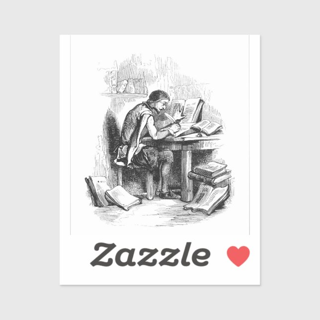 Antique Book Writer Author Sticker (Sheet)