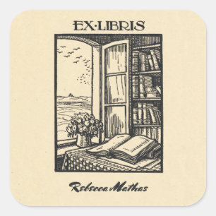 Antique Bookplate Etching Henri Bacher Ex Libris