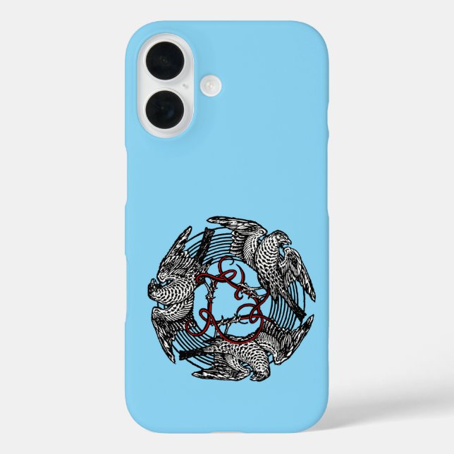 Antique Bookplate Three Hawks William de Morgan Case-Mate iPhone Case (Back)