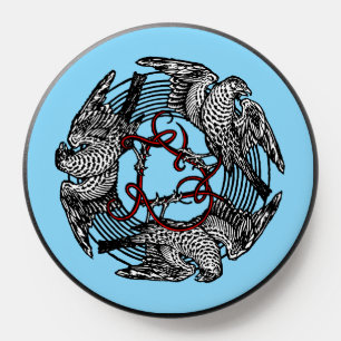 Antique Bookplate Three Hawks William de Morgan PopSocket