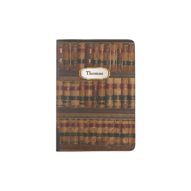 Antique Books Custom Passport Wallet Holder (Front)