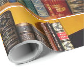 Bookshelf Books Library Bookworm Reading Pattern Wrapping Paper by Liviana