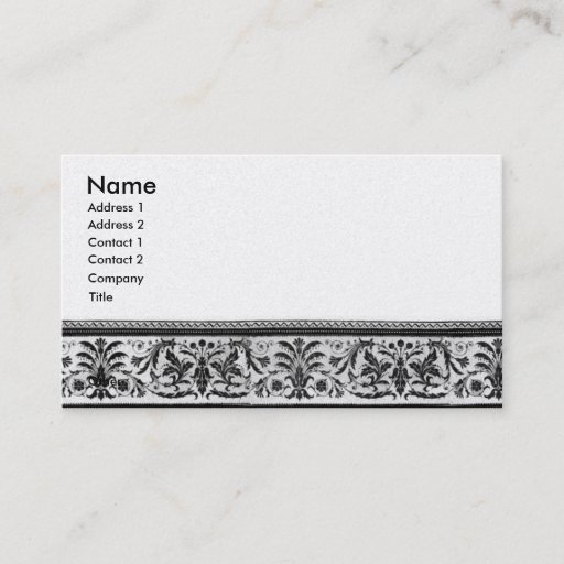 Customizable Antique Border Business Card 1