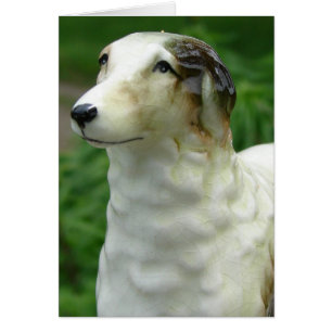Antique Borzoi Figurine All Occasions Blank Inside Cards