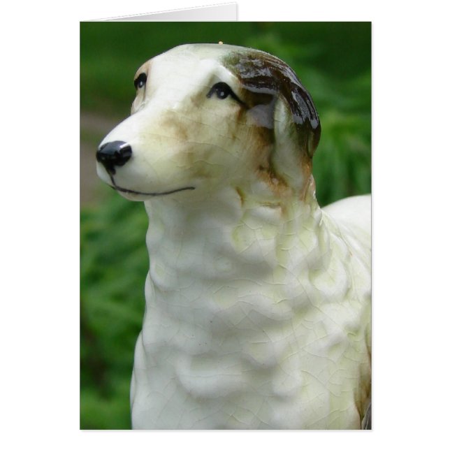 Antique Borzoi Figurine All Occasions Blank Inside Cards (Front)