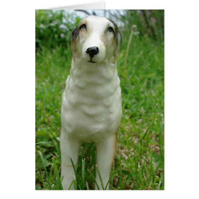 Antique Borzoi Figurine All Occasions Cards (Front)