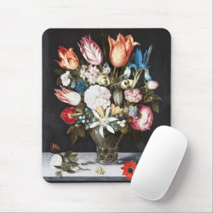Antique Bosschaert Dutch Tulips and Roses Art Mouse Pad