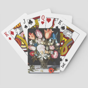 Antique Bosschaert Dutch Tulips and Roses Art Poker Cards