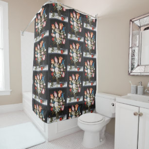 Antique Bosschaert Dutch Tulips and Roses Art Shower Curtain