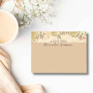 Antique Botanic and Floral Personalized Post-it Notes