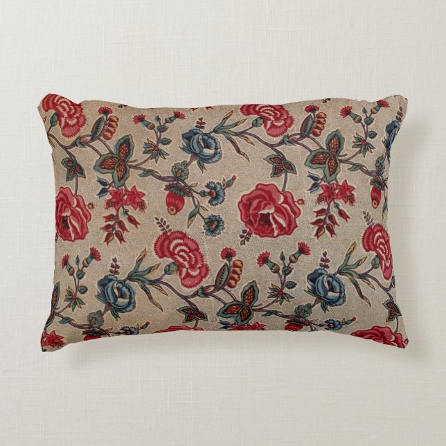 Antique Botanical Art Nouveau Floral Pattern  Accent Pillow (Front)