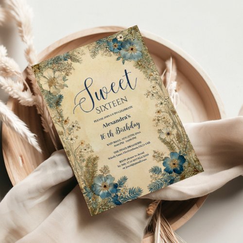 Antique Botanical Art Nouveau Sweet Sixteen