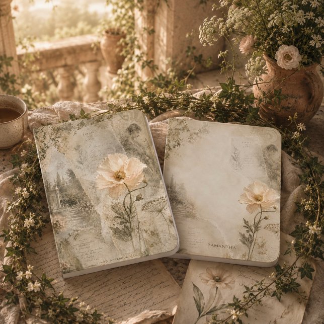 Antique Botanical Ephemera Garden Collage Notebook (Creator Uploaded)