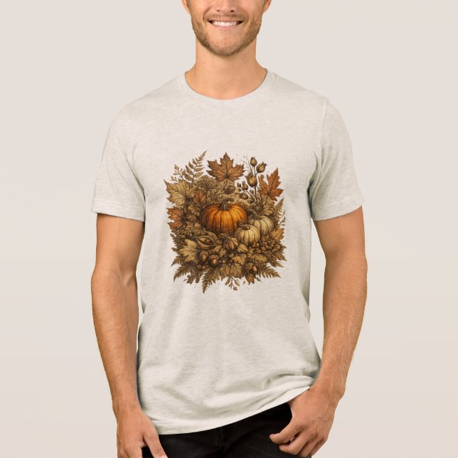 Antique Botanical Fall Halloween Men’s Tee (Front)
