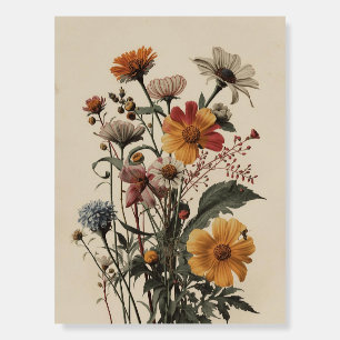 Antique Botanical Flower Plate Poster
