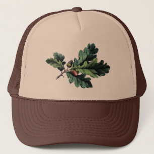 Antique Botanical Print Oak Leaves & Acorns Trucker Hat