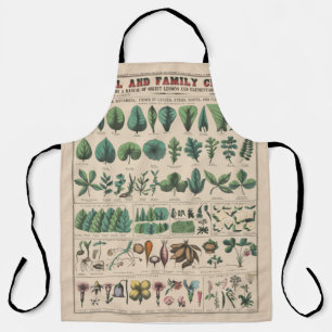 Antique Botanical School Chart Vintage Nature Apron