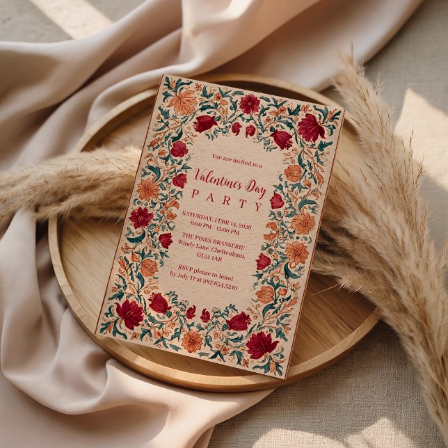 Antique Botanical Valentine Party Invitation (Creator Uploaded)