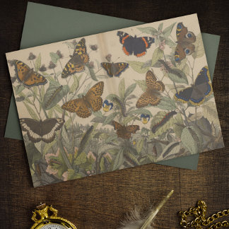 Antique Botanical Vintage Butterfly Decoupage Tissue Paper