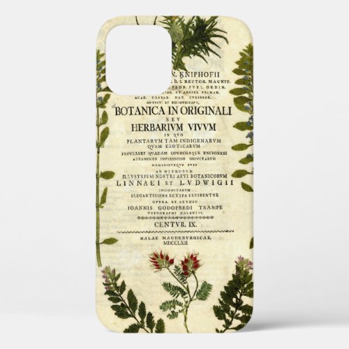 Antique Botany Bookplate iPhone 12 Case