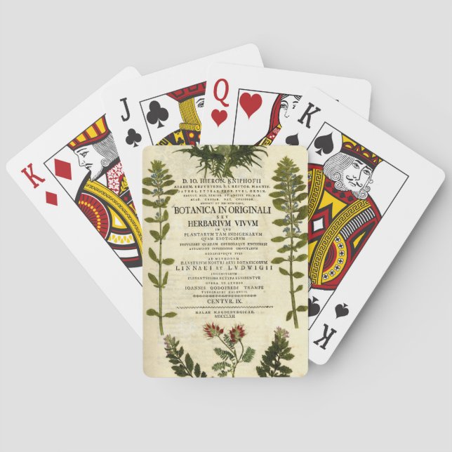 Antique Botany Bookplate Poker Cards (Back)