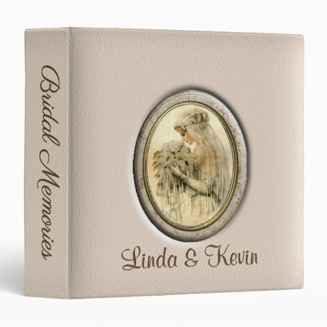 Antique Bride Bridal Memories Personal 3 Ring Binder (Front/Spine)