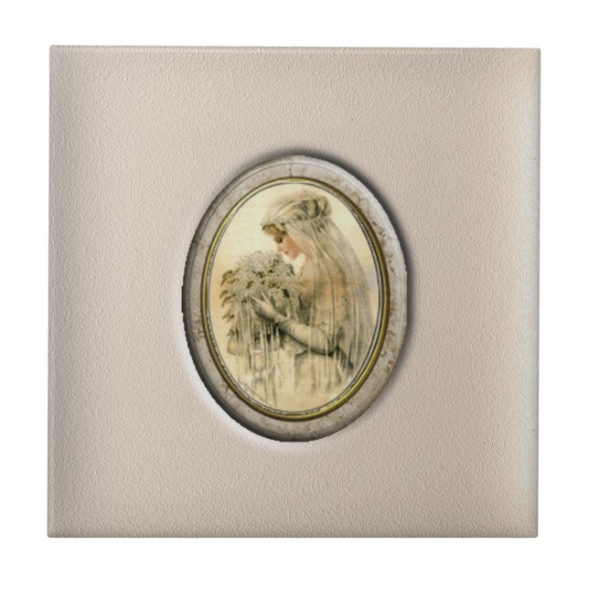 Antique Bride Ceramic Tile (Front)