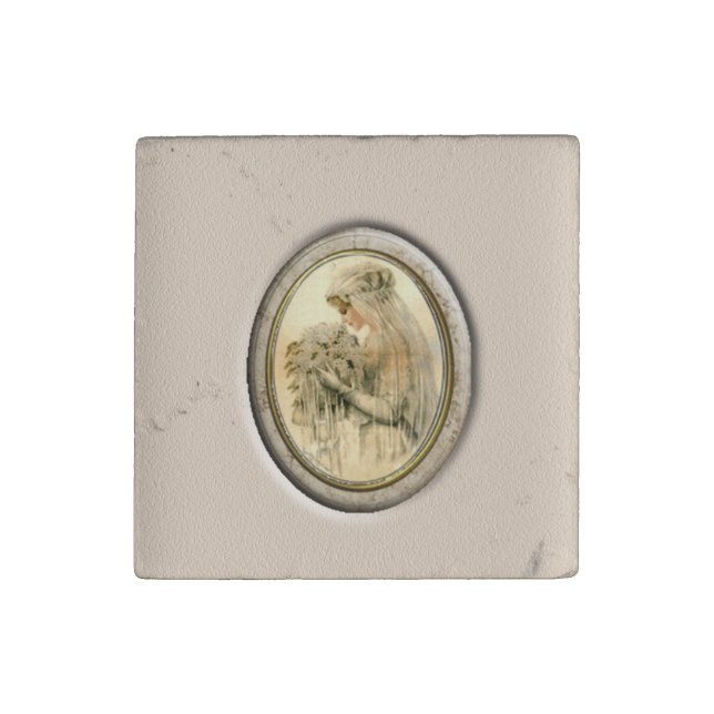 Antique Bride Stone Magnet (Front)