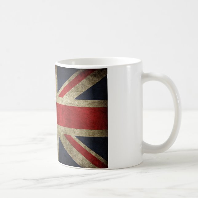 Antique British Union Jack Flag UK Coffee Mug (Right)