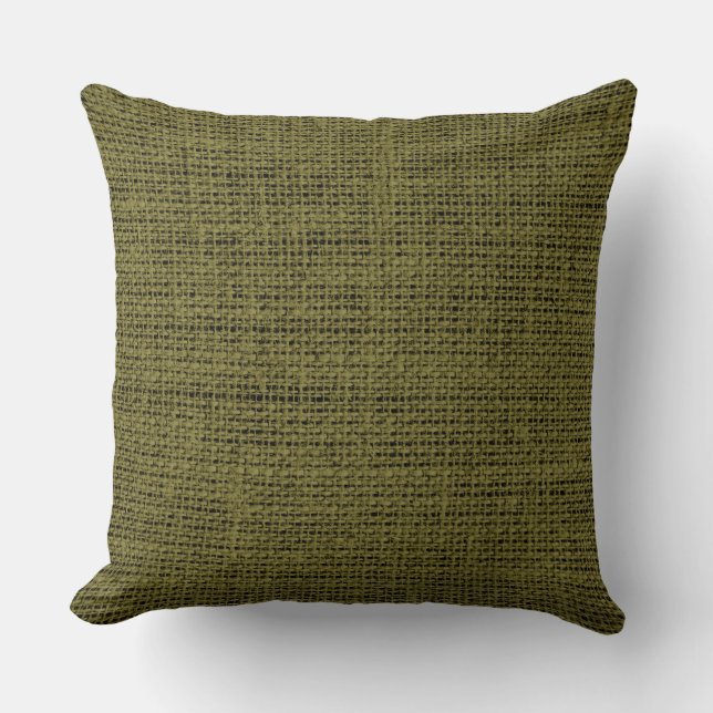 Antique bronze burlap linen background throw pillow (Front)