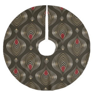 Antique Bronze: Seamless Ornamental Elegance Brushed Polyester Tree Skirt