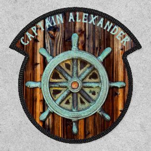 Antique Bronze Ship Wheel Crew Member Patch