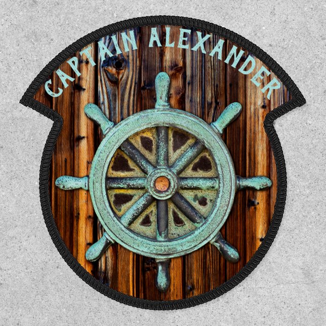Antique Bronze Ship Wheel Crew Member Patch (Front)