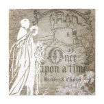 Antique Brown Damask Once Upon a Time Invite
