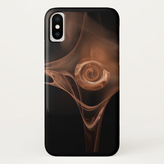 ANTIQUE BROWN FRACTAL ROSE Case-Mate iPhone CASE (Back)