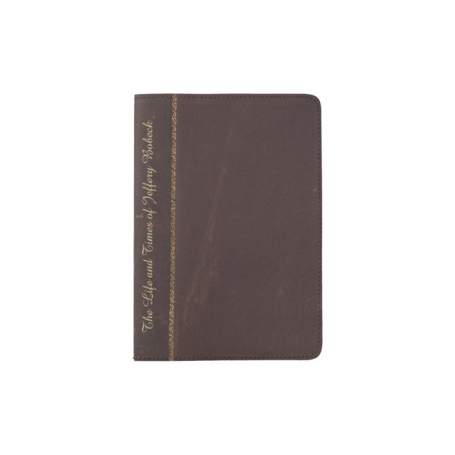 Antique Brown Leather Book Look Passport Wallet Holder (Front)