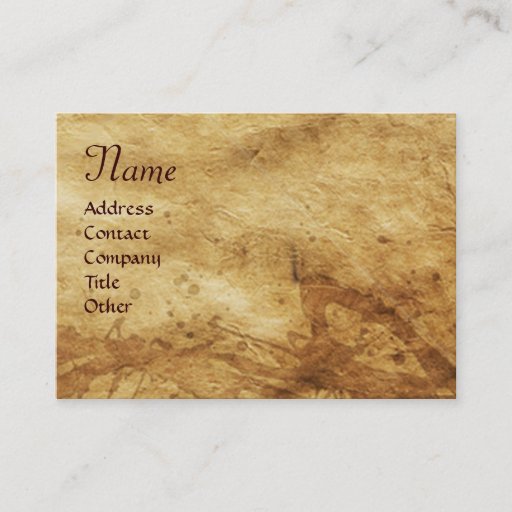 Customizable ANTIQUE BROWN PARCHMENT Monogram Business Card