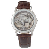 Vintage Nickel Coin Buffalo Five Cents Watch Zazzle