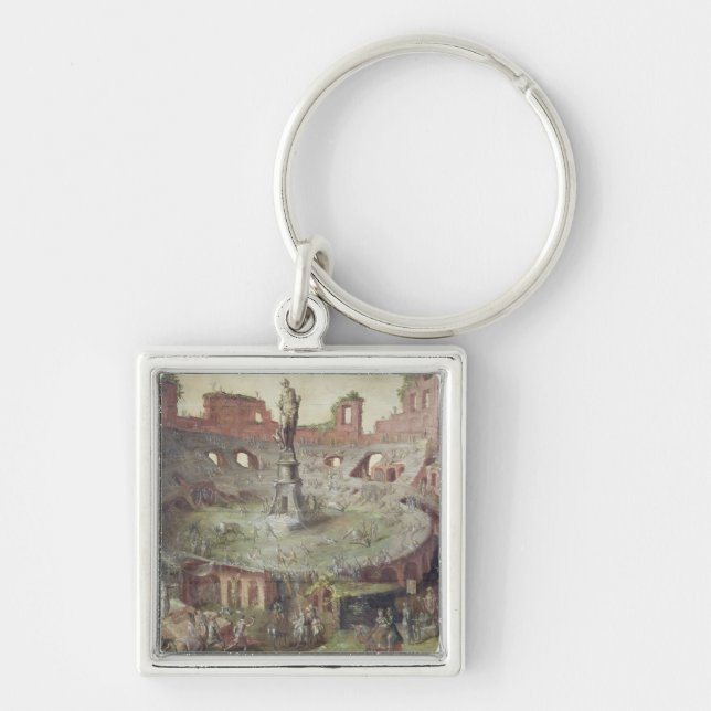 Antique Bullfighting, 1552 Keychain (Front)