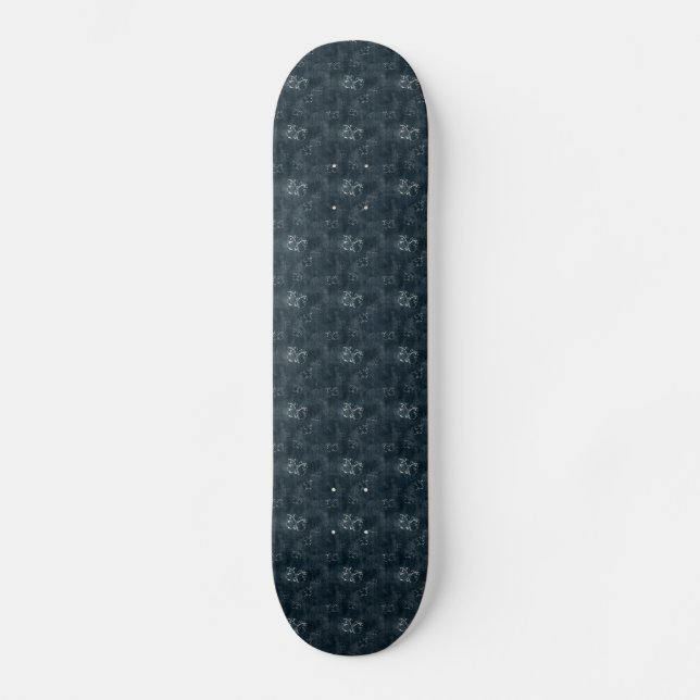 Antique Butterflies on Dark Blue Skateboard Deck (Front)