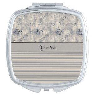 Antique Butterflies & Stripes Mirror For Makeup