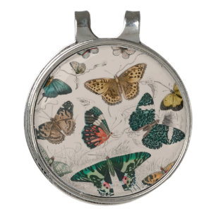 Antique Butterfly Illustration: 1820 Goldsmith Golf Hat Clip