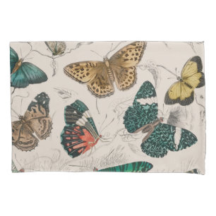 Antique Butterfly Illustration: 1820 Goldsmith Pillow Case